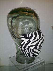 Black/White Zebra Pleated Reversible Mask
