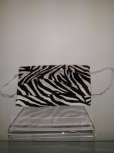 Load image into Gallery viewer, Black/White Zebra Pleated Reversible Mask