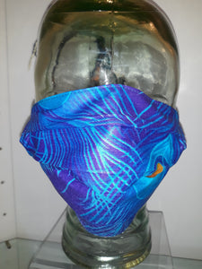 Royal Blue Peacock Upcycled Masks