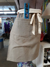 Load image into Gallery viewer, Neutral Color Heavy Weight Linen Apron/ waist-high /with ties and 4 pockets