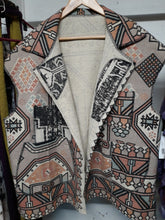 Load image into Gallery viewer, Southwest Print/ Crazy Kooky Rug Vest with collar and pockets/ One Size